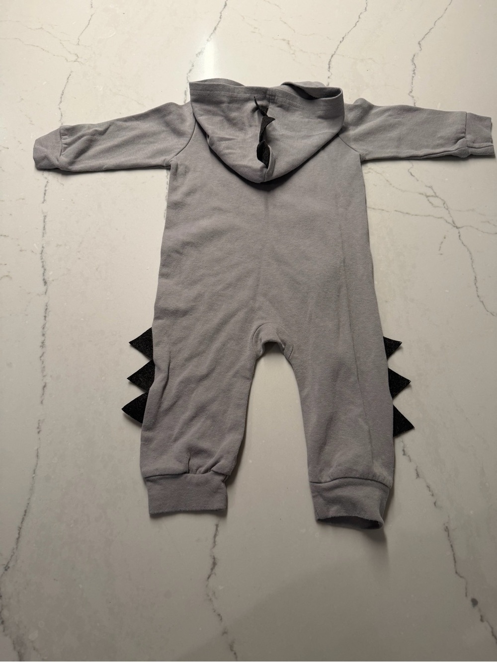Source Unknown Gray Baby Dinosaur One-Piece